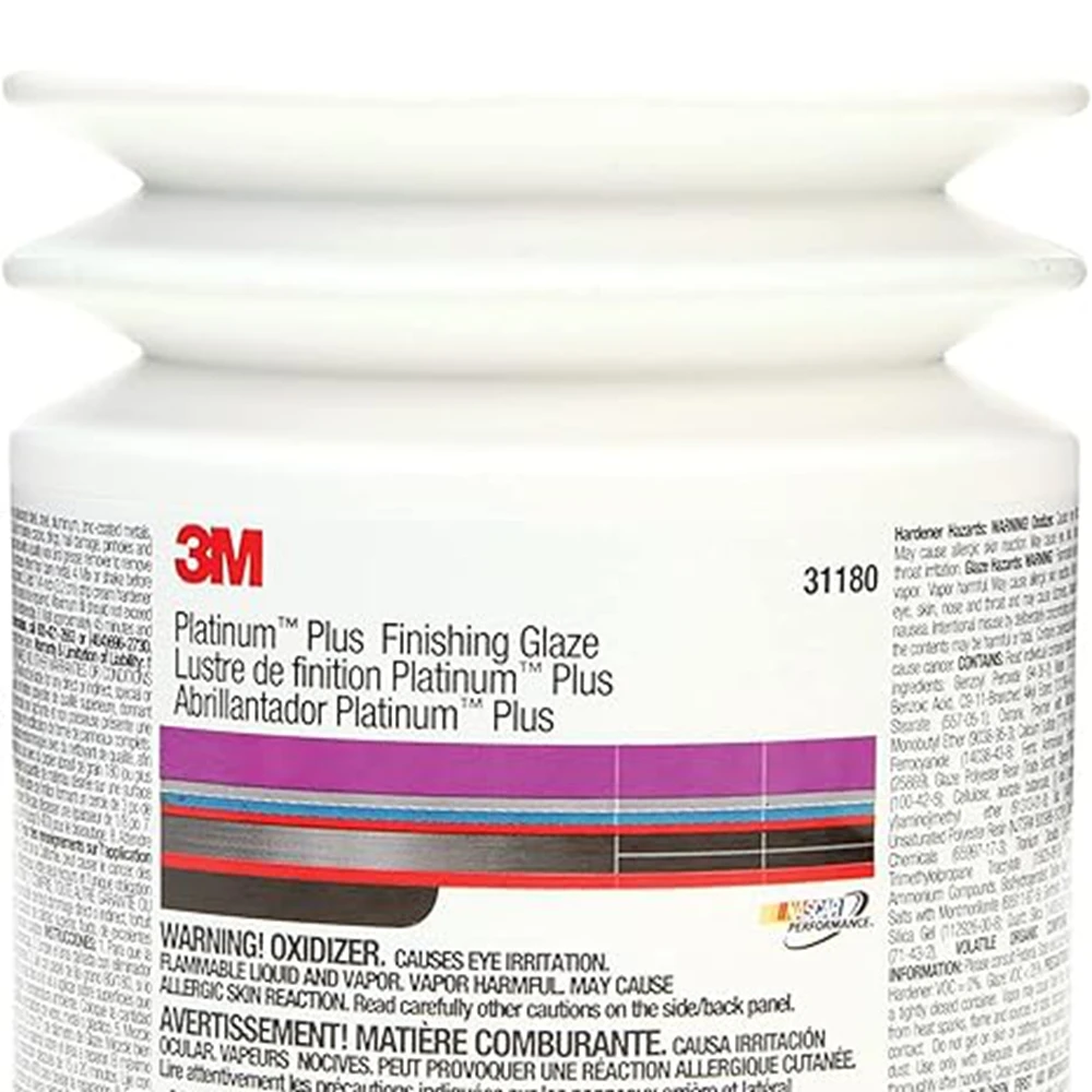 3M Platinum Plus Glaze, 31180, Two-Part Premium Selfleveling Finishing Glaze, 30 fl oz/887 mL