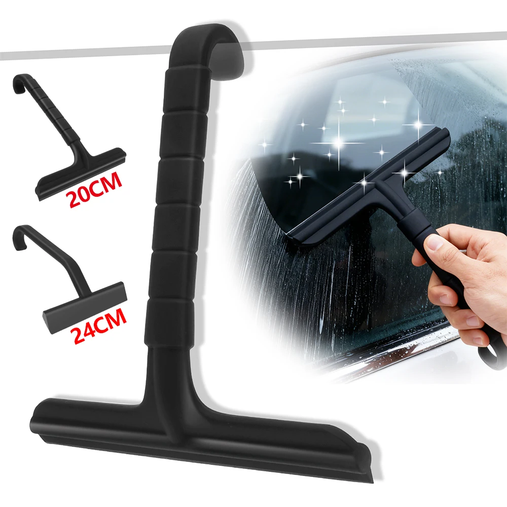 Duschglas-Abzieher Silikon-Fenster- und Spiegelreiniger mit Integriertem Haken-Design Badezimmer-Reinigungswerkzeug für Auto, Fliesen und Wand