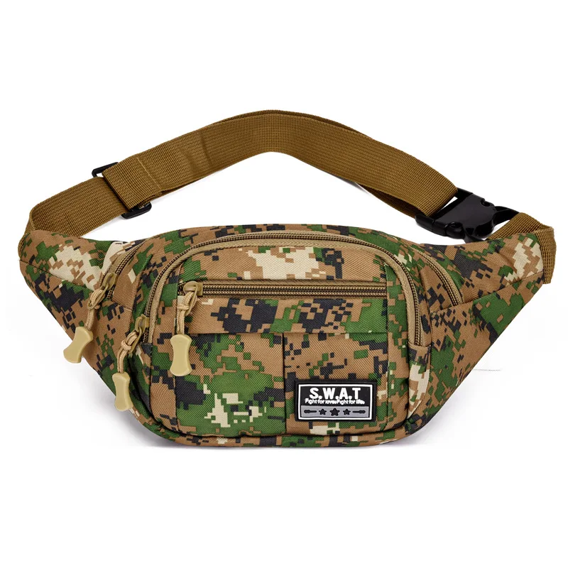 Casual New Four Zipper Messenger Bag Work Cashier Wallet Multi-functional Camouflage Men's Waist Pack view 4