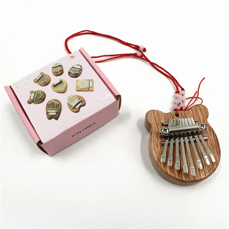 Solid wood 8-tone mini thumb piano musical instrument wooden eight-tone finger piano kalimba portable crystal kalimba