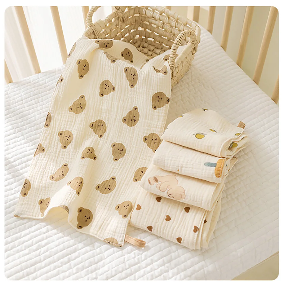 Kangobaby #My Soft Life# Breathable Baby Washing Towel Newborn Muslin Cotton Face Towel Size 50x25cm