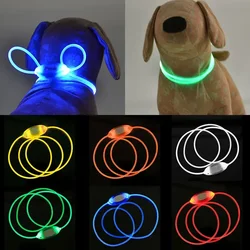 Collar LED para mascotas, Collar de seguridad nocturna ajustable para perros, luz luminosa, Collar brillante para perros, correa que brilla en la oscuridad para exteriores, 1 ud.