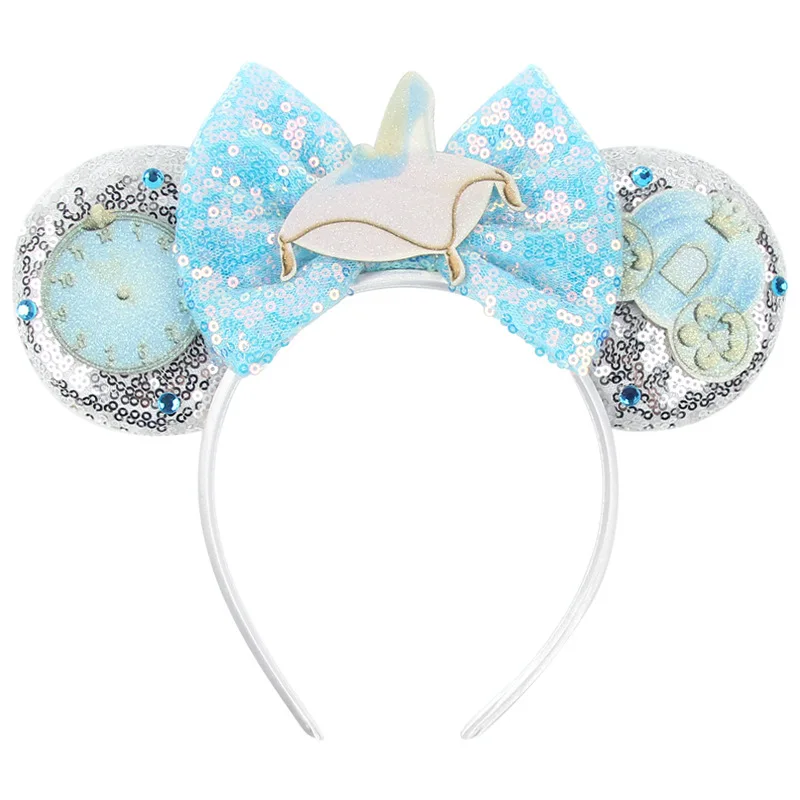 Disney Cinderella Mickey Ear Hoops Castle Pumpkin Carriage Headwear Amusement Park Decorative Hair Accessories