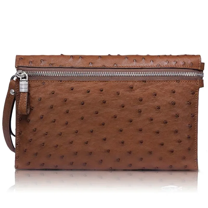 

keximayuanyuan Ostrich leather male cluth bag long large capacity Male hand caught bag men wallet