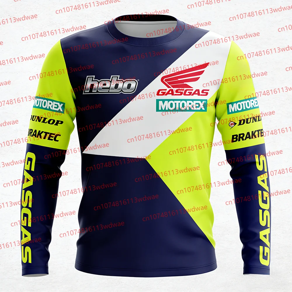 

Мотоциклетный костюм GASGAS для мужчин, футболка с длинным рукавом, быстросохнущая дышащая майка, одежда для мотогонок, уличная одежда, летняя экипировка.