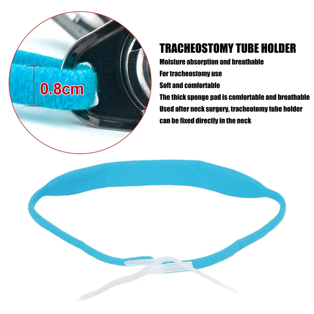 62cm Tracheostomy Tube Collar Tracheostomy Tube Holder Hook and Loop Closure Reusable Tracheostomy Ties for Post Neck Surgery