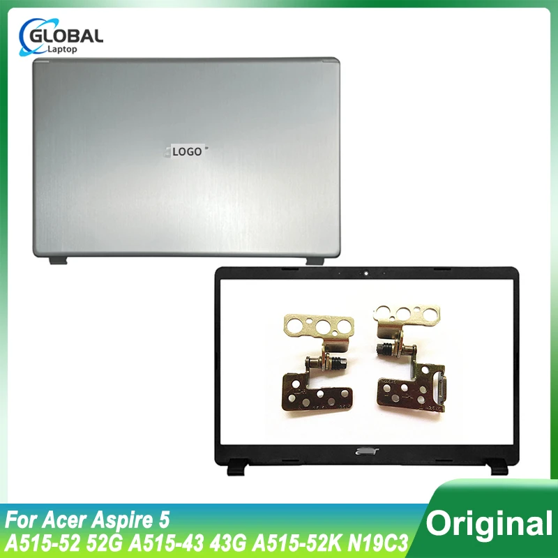 capa superior para laptop com tampa traseira lcd moldura dobradicas dianteiras acer aspire a51552 a515 52g a51543 a515 43g a515 52k n19c3 original 01