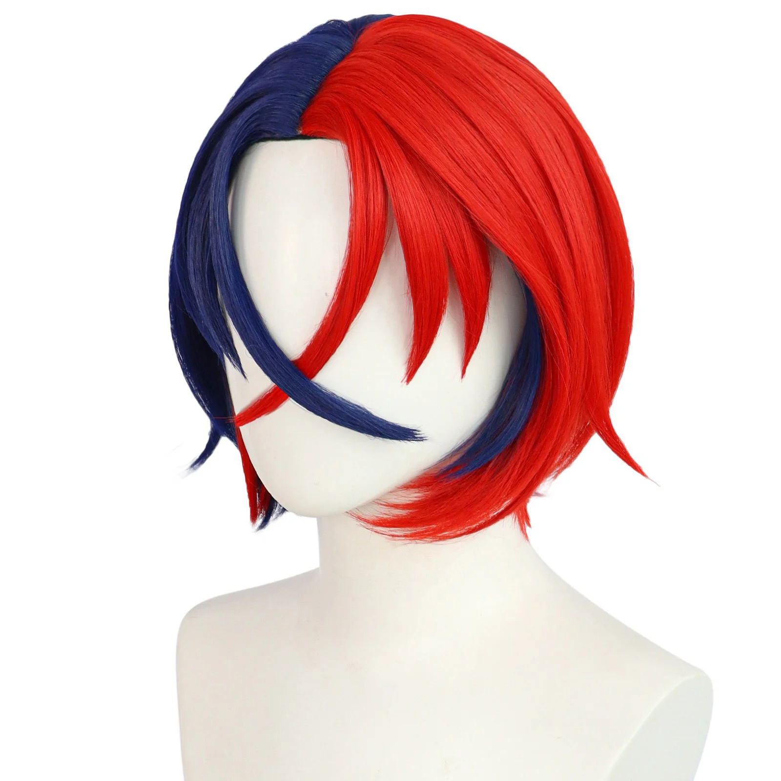 Anime Fire Emblem Engage Alear Cosplay Adjustable Straight Blue and Red Men Wigs Heat Resistant Game Male Headwear