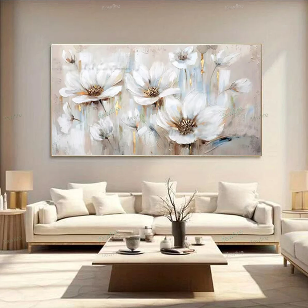 

Abstract Oil Painting Decor Home Life Handmade Wall Art Picture On Canvas Horizontal Light Luxury Mural For Living Room Bedroom