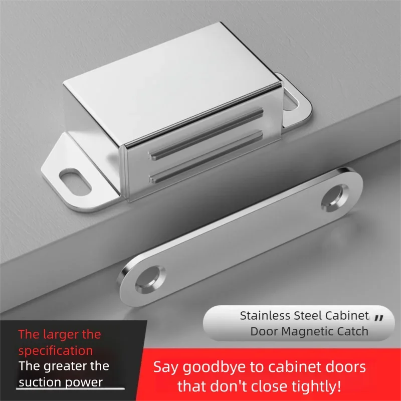 Stainless Steel Cabinet Door Magnetic Catch, Wardrobe Door Magnet, Strong Magnetic Closer, Old-fashioned Cabinet Door Lock