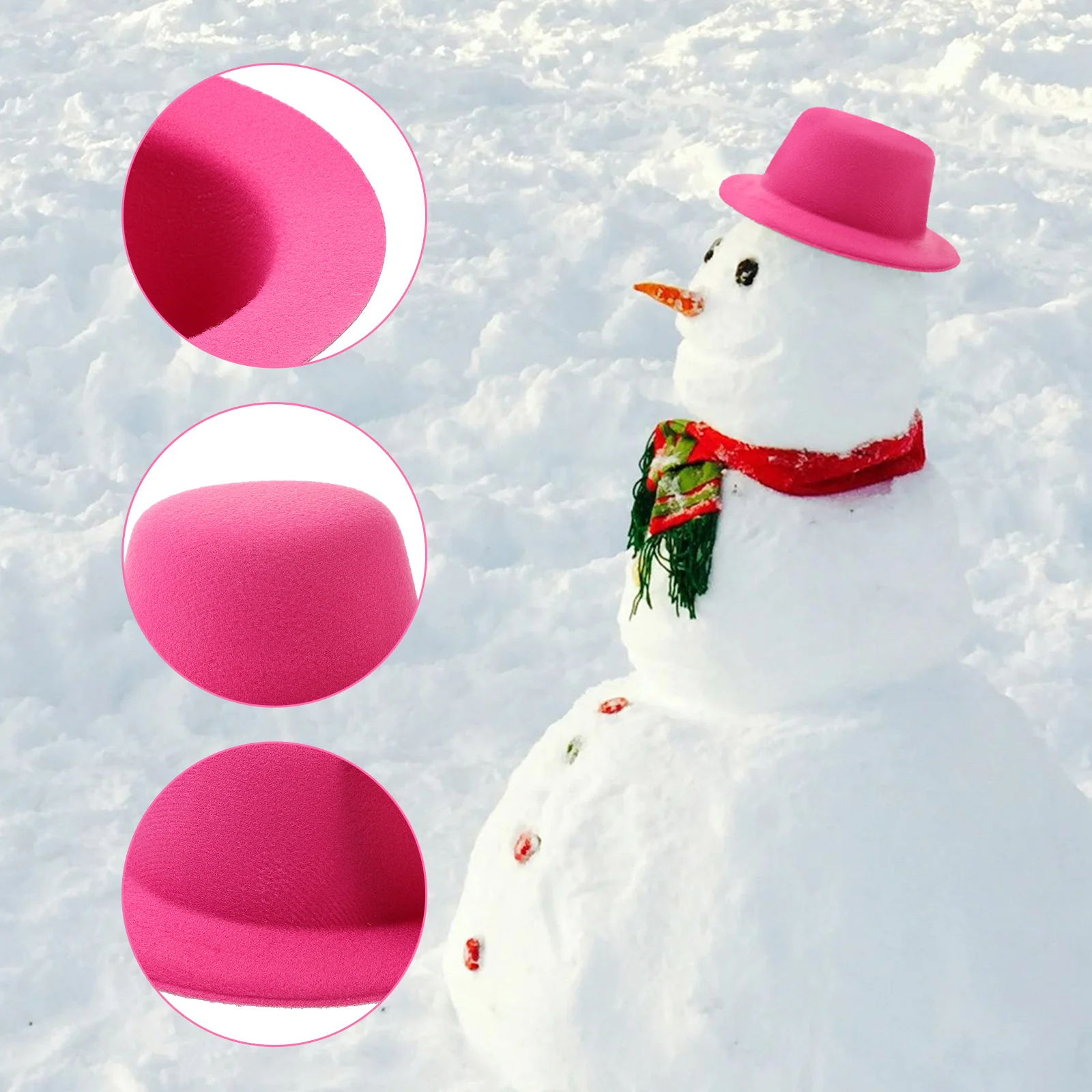 

Hohopeti 4 Pack Mini Formal Hats for Snowman Craft Photo Prop Decorative Accessory Elegant Cap Miniature Hat Set