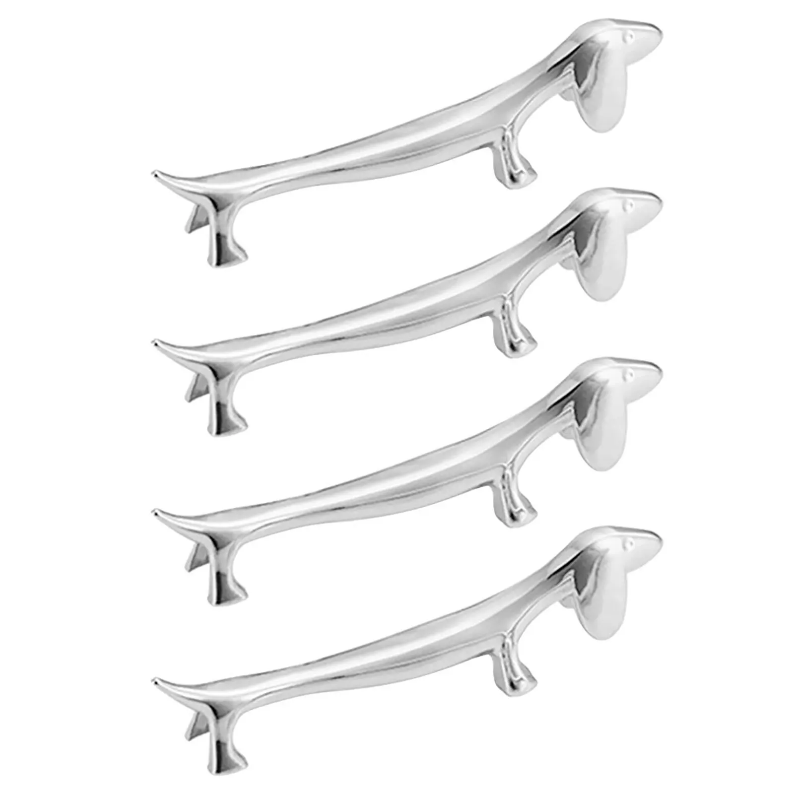 

4pcs Metal Shape Chopsticks Rest Zinc Alloy Spoon Holder Supply Cutlery Organizer Dining Table Accessory