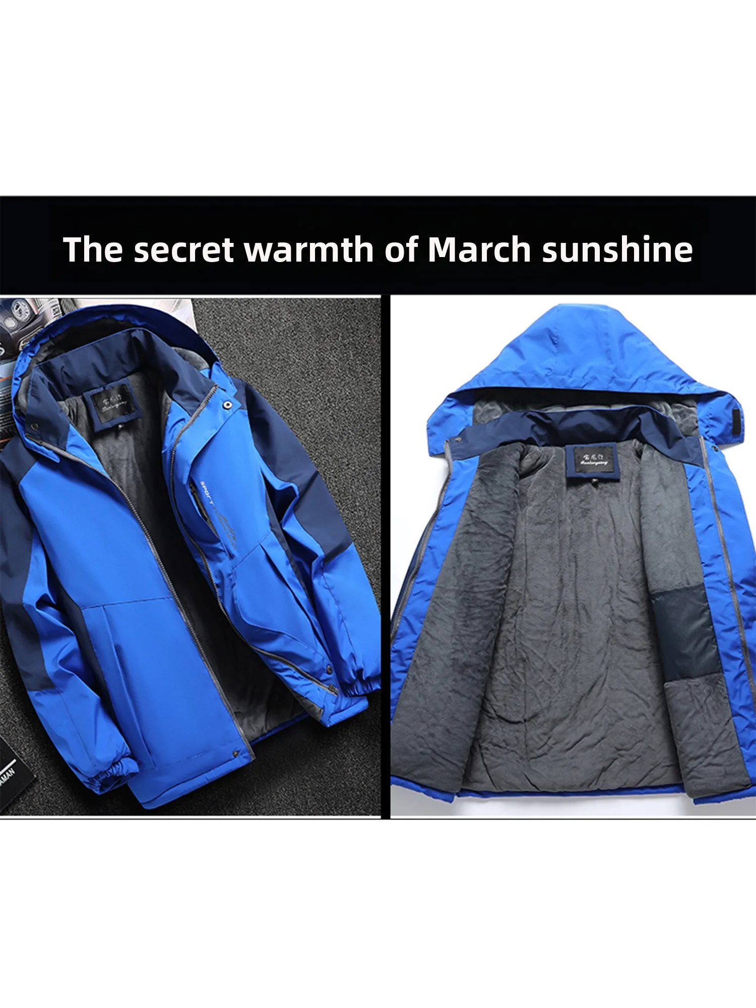 سترة رجالية سميكة من الصوف للخريف والشتاء، معطف قطني دافئ للسفر والعمل، ملابس أبوي مع قبعة قابلة للإزالة، مقاس قياسي بأكمام ط...