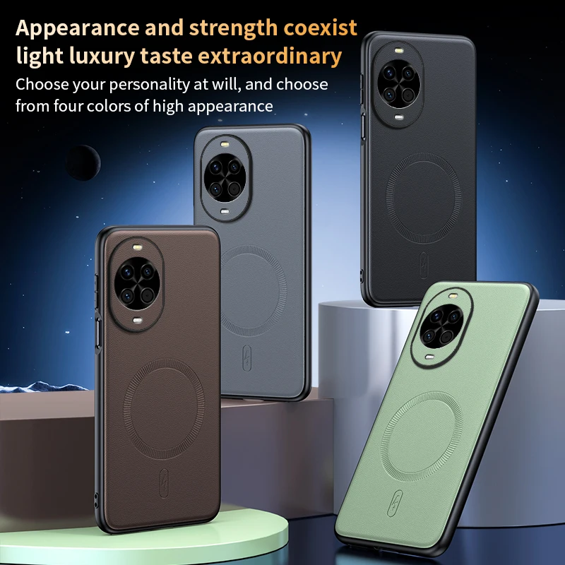 Per Huawei Nova 14 Custodia protettiva in pelle magnetica per Huawei Nova 14 PC antiscivolo anti-impronte di alta qualità + TPU