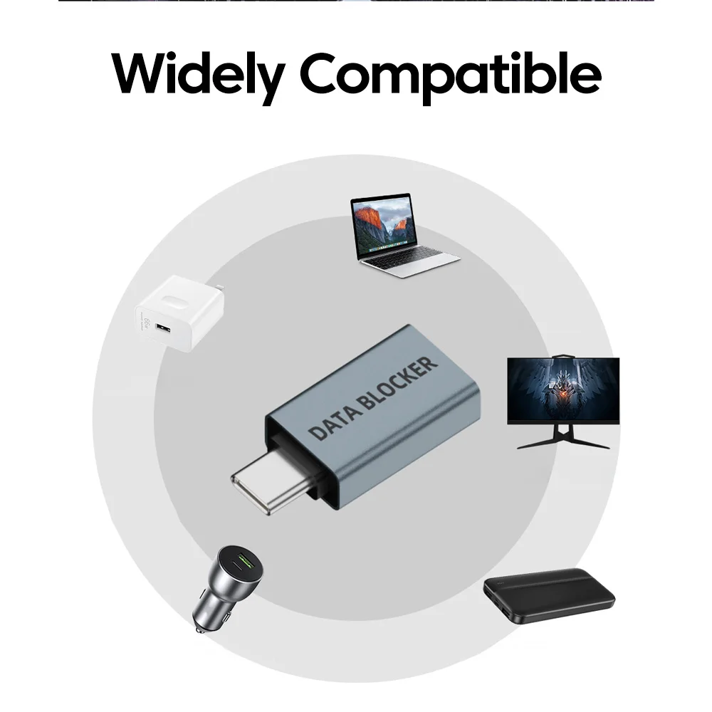 USB A/C ذكر إلى USB A/C أنثى مانع البيانات مكافحة القرصنة مهايئ شحن مكافحة الخصوصية تسرب محول للهواتف المحمولة المحمولة #5