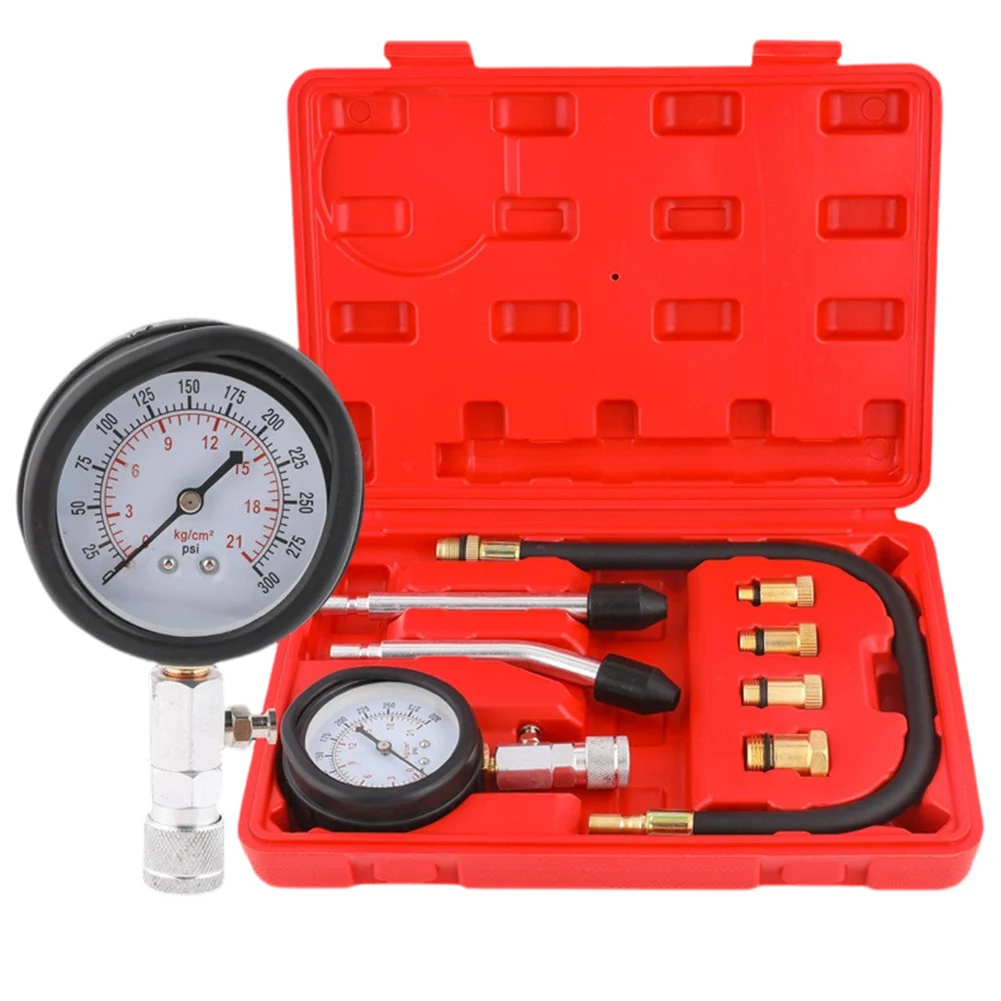 Professional Pressure Gauge Petrol Engine Compression Meter Automotive Cylinder Tester Kit For Car Motorcycle And Lawn Mower