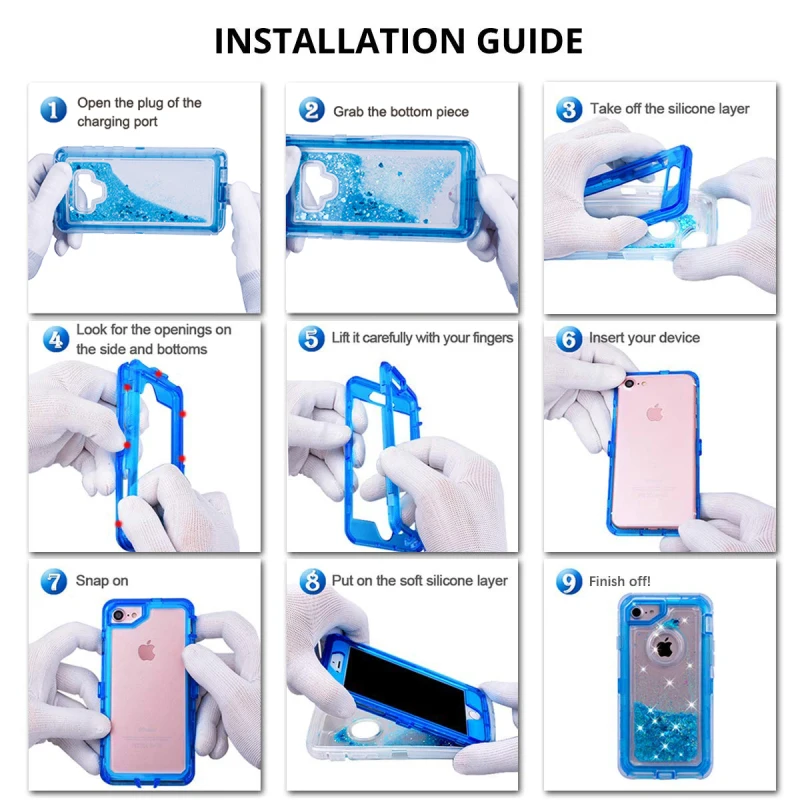 آيفون 12 11 13 14 برو ماكس SE 6 8 7 زائد X XS ماكس XR الهجين ثلاثية الأبعاد بريق درع الديناميكي الرمال المتحركة للصدمات الحالات الهاتف يغطي