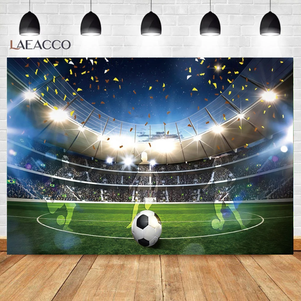 Soccer Field Photography Background Boy Football Communion Birthday Party Grassland Stadium Poster Baby Portrait Photo Backdrop