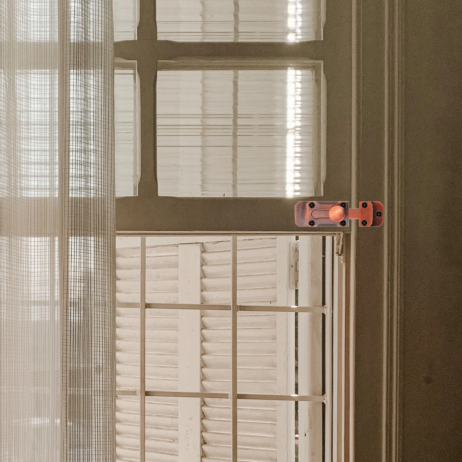 

Zinc Alloy Solid Bolt Latch Heavy Duty Sliding Door Lock for French Barn Patio Bathroom Security Bedroom Door Lock