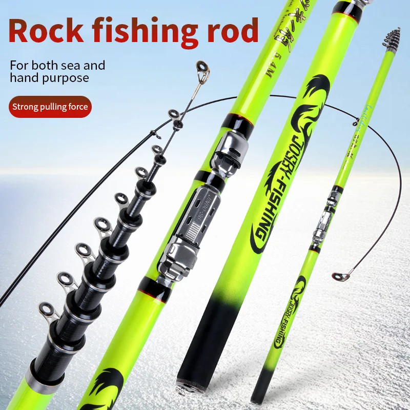 JETSHARK Carbon Fiber Rock Fishing Rod 3.6M 4.5M 5.4M 6.3M Telescopic Carp Spinning fishing rod