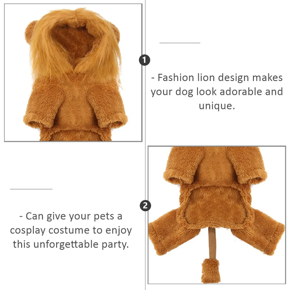 

Warm Transformation Coat For Dogs, Cute Lion Design Costume, Funny Cosplay Outfit For Halloween Party, Pet Dog Clothes,