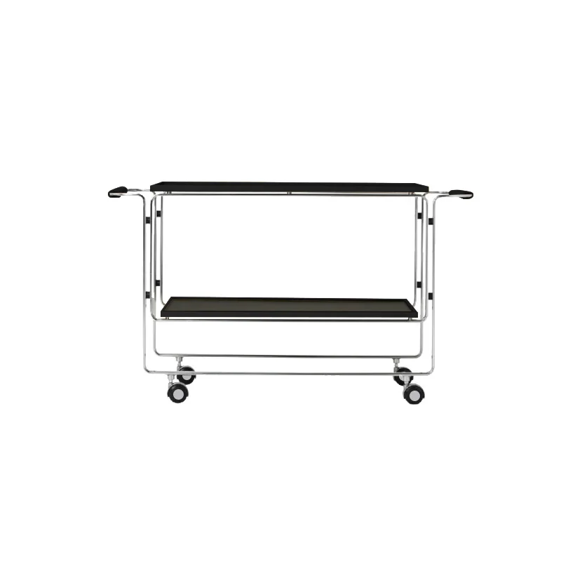 

Stainless steel living room storage cart edge table, used mobile home with wheels sofa edge table
