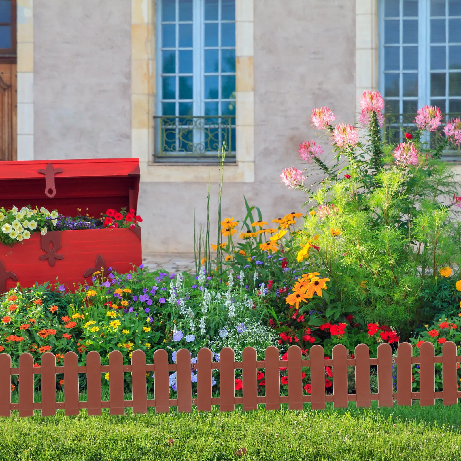 

Набор из 6 белых пластиковых ограждений для сада, декоративный бордюр для улицы, ландшафтный разделитель для клумб и грядок