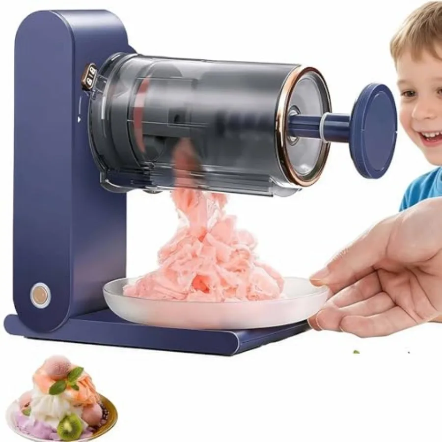 

ERICAT Rechargeable Silent Ice Chopper, Snowflake Ice Shaver Maker with Induction Safety Lock, 13000Rpm and Easy to Clean/Detac