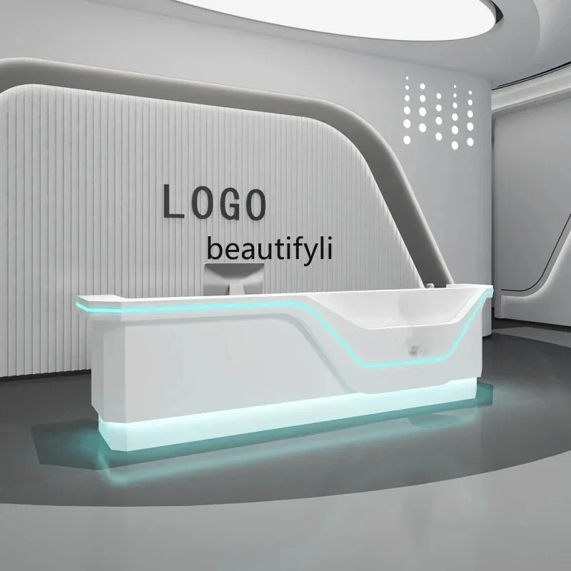 Company Front Desk Counter Internet Bar Billiard Hall Reception Desk Clothing Store Bar Beauty Salon Cashier Desk P