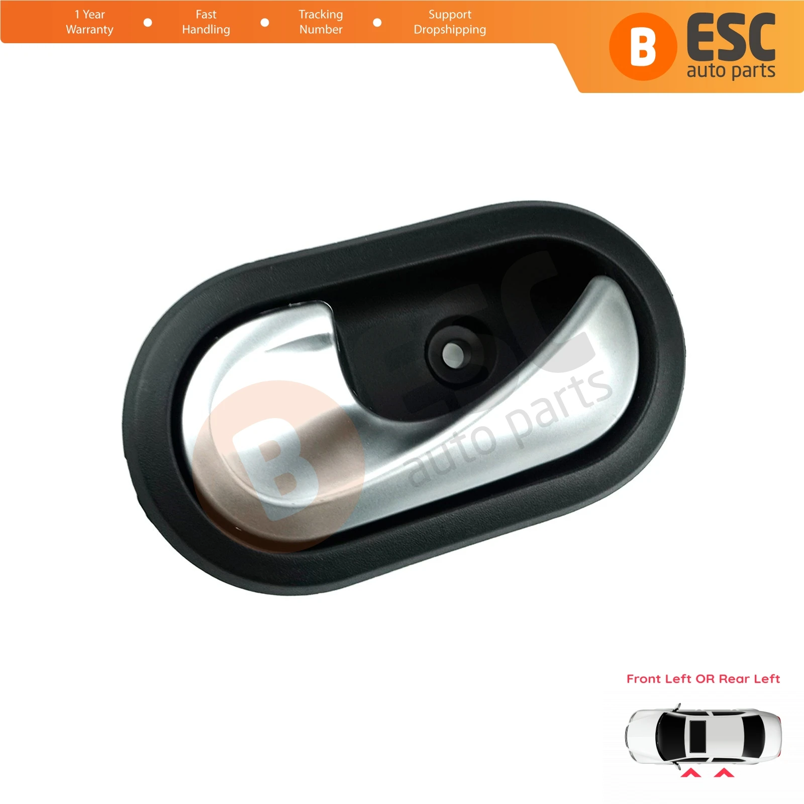 EDP603 Interior Door Handle Front OR Rear Left Door Chrome Plated 8200735219 For Dacia Dokker Lodgy Duster Sandero Logan