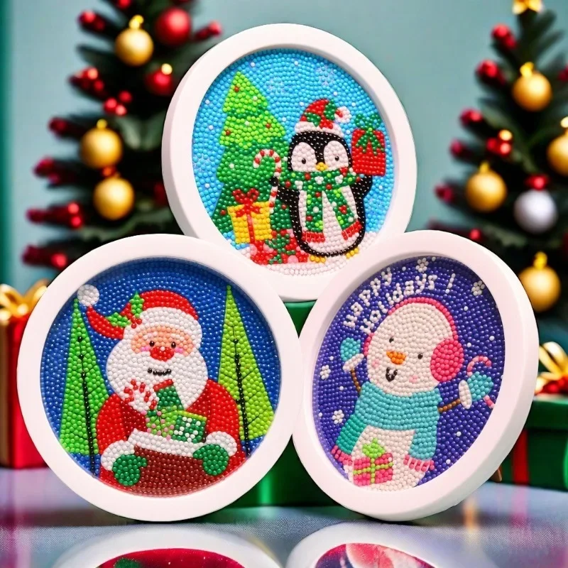 Diamond Painting Cute Animal Art Frame 5D Handmade Craft Circular Square Home Decoration Christmas Present for Children Gifts