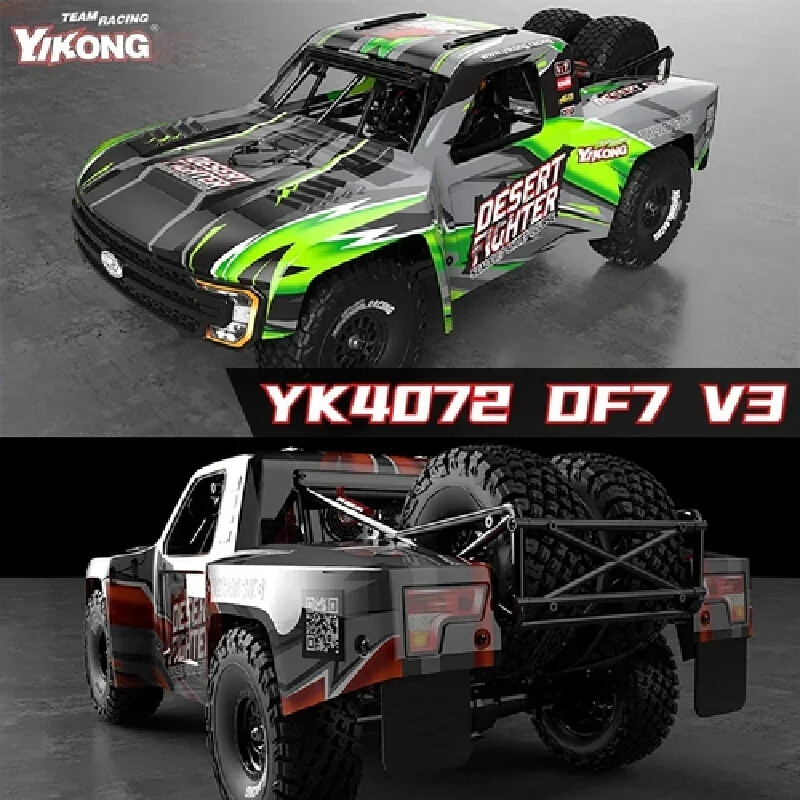 YIKONG YK4072 DF7 V3 1/7 Rear Straight Axle Short-haul Truck Desert Short Car RC Electric Remote Control Car Adult Kids Toys