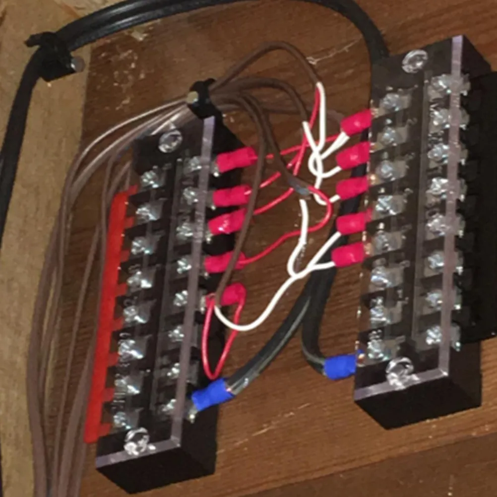 5Sets Power Terminal Connector Kit 4 Positions 4P Dual Row Screw Terminal Block 25A Cover Electrical Barrier Strip