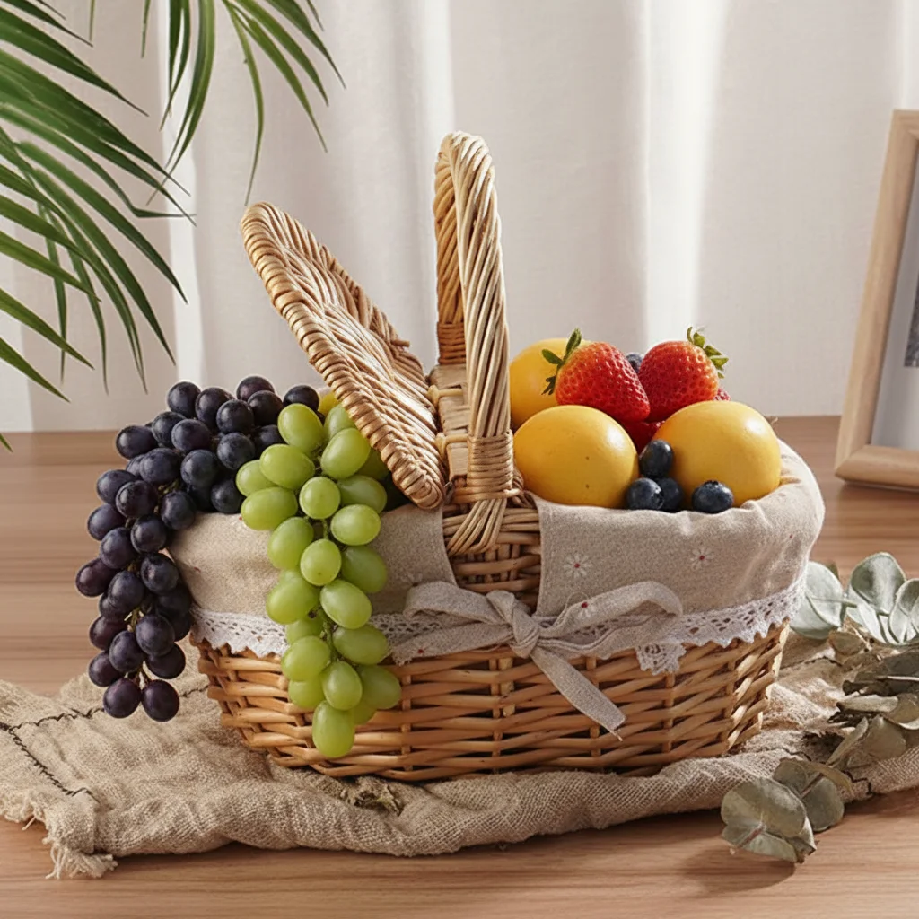 Basket Bag Wicker - Handmade Woven Wicker Baskets,Multi Purpose Large