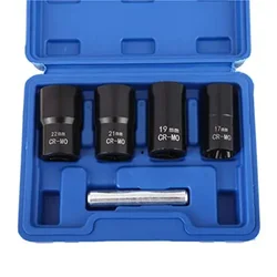 Drive Impact Bolt Nut Removal Extractor Socket Tool Set 17mm 19mm 21mm 22mm Twist Socket Set Lug Nut Remover Extractor Tool