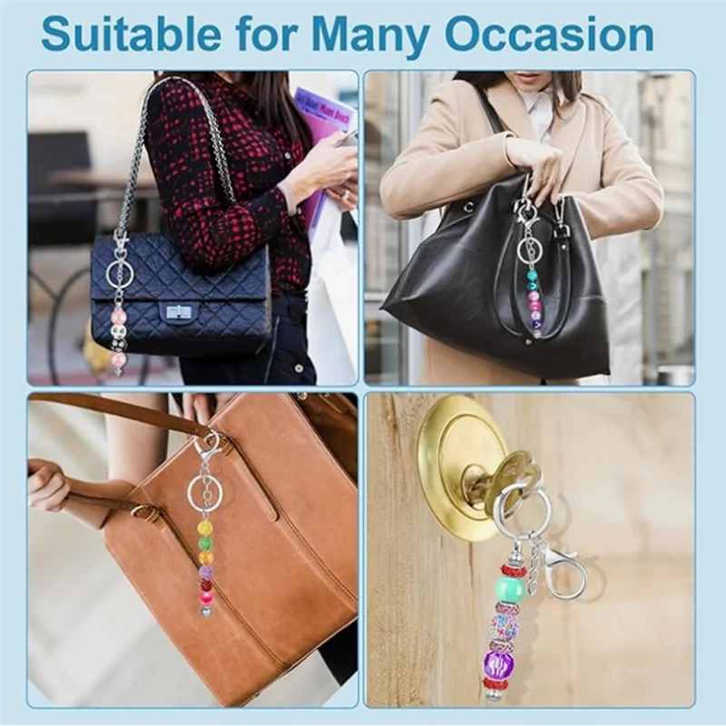 

AAAC-30Pcs Beadable Keychain Bars, Beadable Keychains Bar Blanks DIY Beaded Keychain Kit Making Keychain Bead Kit