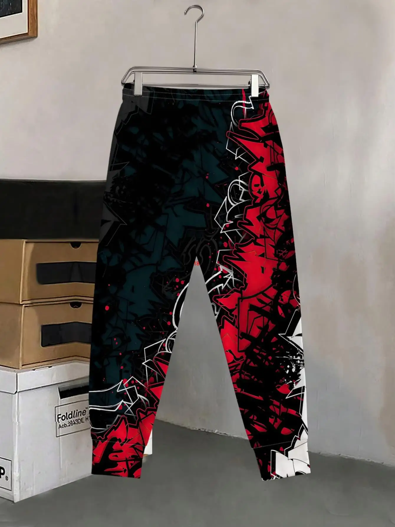 Neuheiten: Graffiti Love Peace Print Unisex Jogginghose, Gerade Geschnitten, Hip-Hop Streetwear Sweatpants, Urbanes Alltagsoutfit – Detail 10