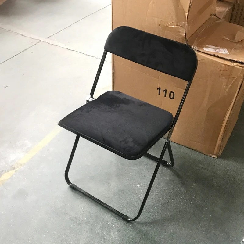 Velvet folding chair, modern home restaurant dining chair