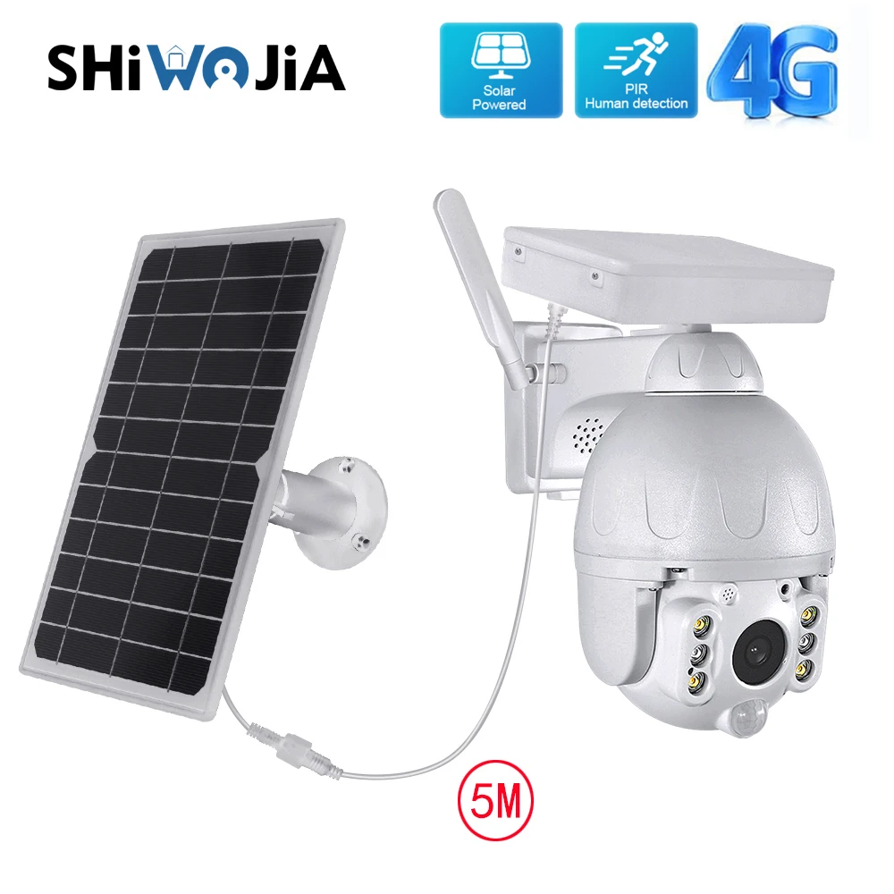 

SECTEC Solar Camera 4G SIM Card Outdoor PTZ CCTV Security Cam 8W Solar Panel Battery PIR Motion Alarm Home Surveillance CCTV