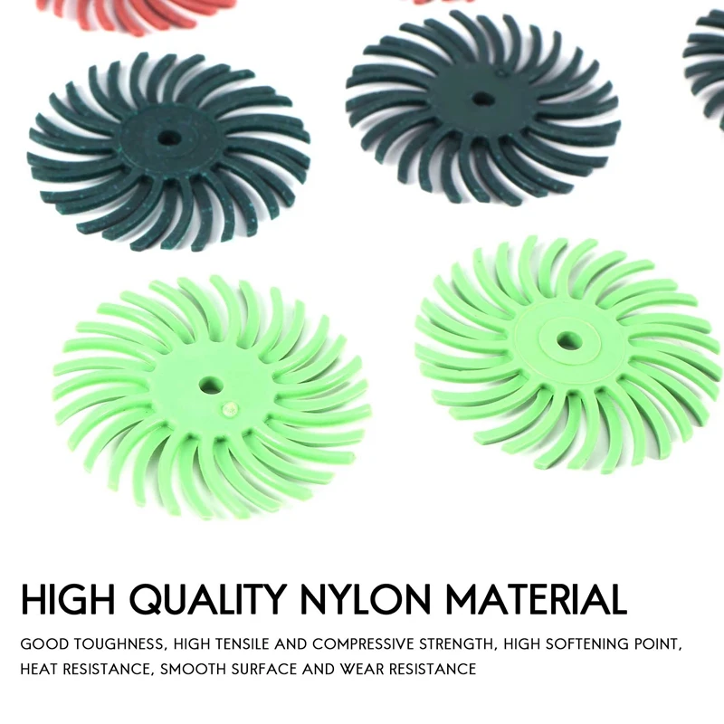 عجلة جلخ مع قرص شعيرات شعاعي ، فرشاة تفاصيل ، ملحقات أدوات دوارة ، 3 ساق تلميع ، 1 في ، 50