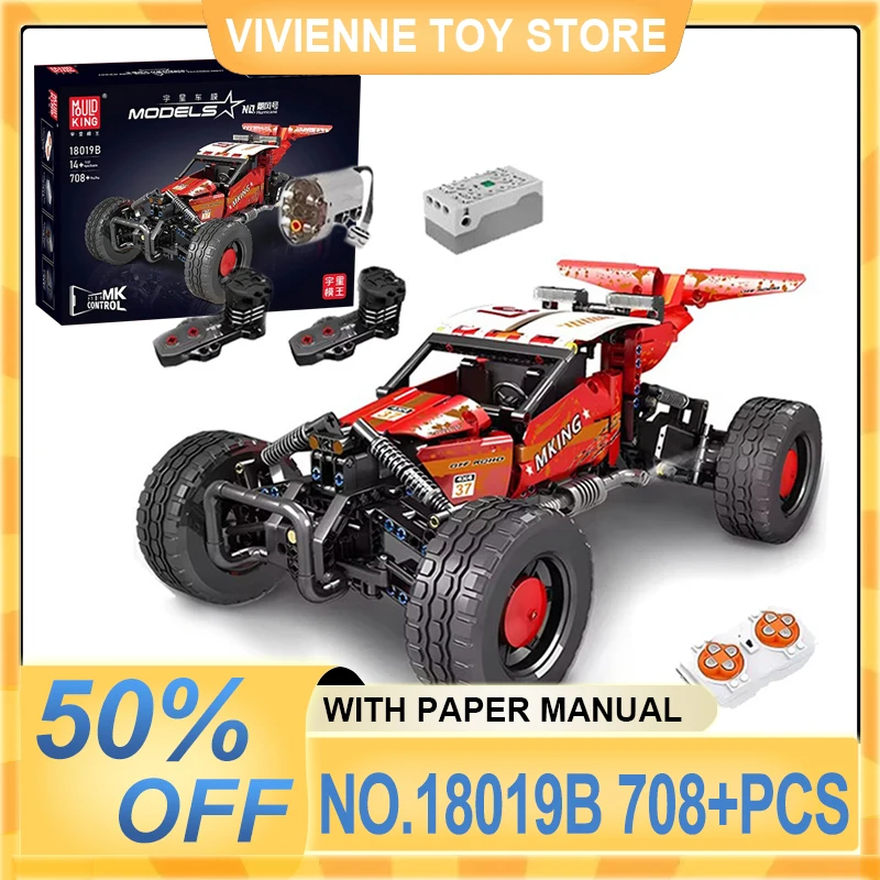 

MOULD KING 18019B Technical Hurricane Buggy Remote Controlled Building Blocks Puzzle Assembly Toy Set Birthday Chrismas Gifts