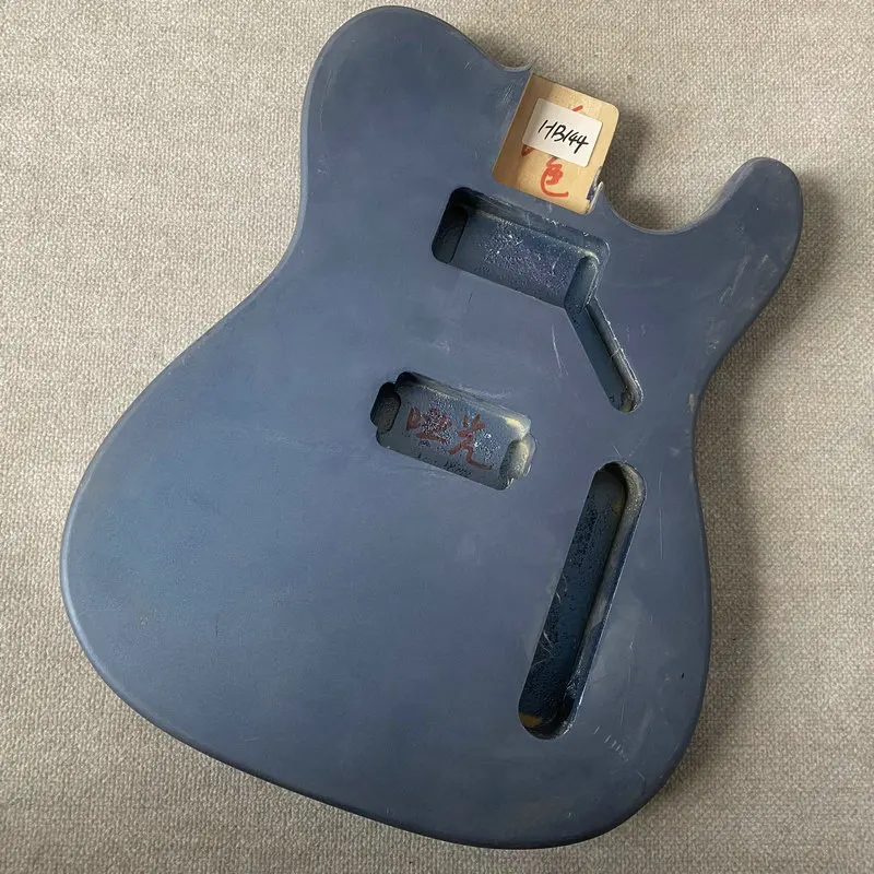 HB144 Tele Electric Guitar Dark Blue Color Standard TL Guitar Body Unfinished with Paints Damages for Replace and DIY