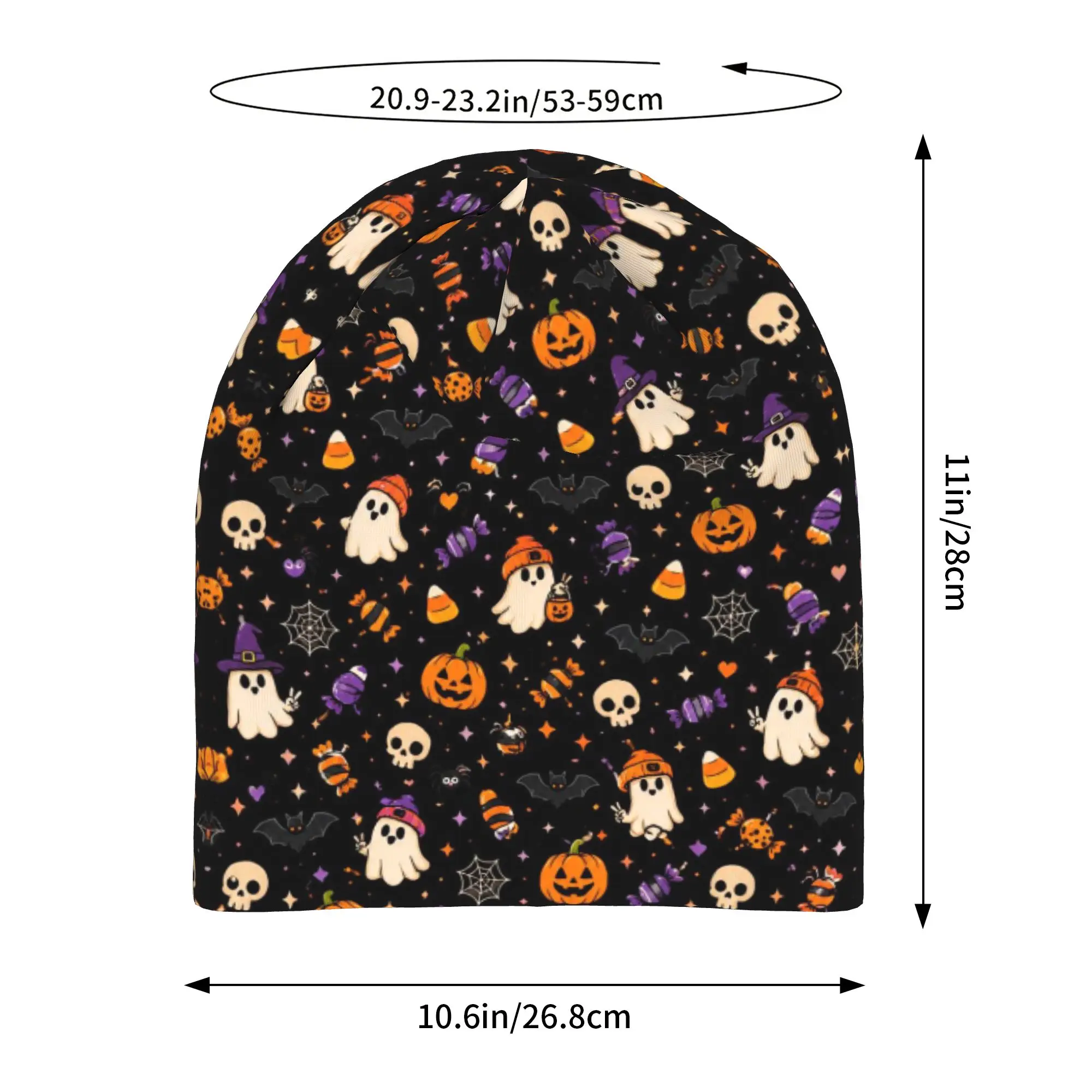 Halloween Ghost Pumpkin Spooky Trick Or Treat Witch Skull Cap Beanie Quick Dry  Cycling Hat for Men Women
