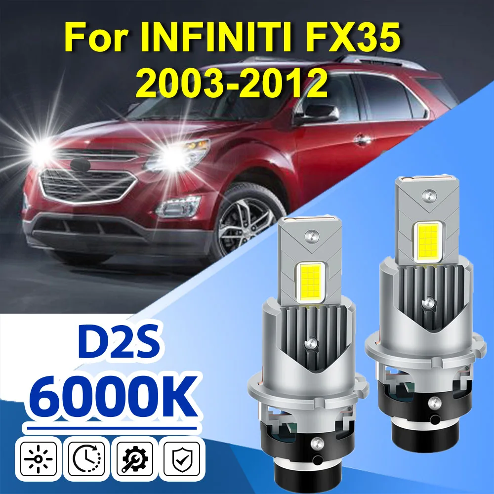 

Для INFINITI FX35 2003-2012 D2S D2R светодиодная лампа для фар супер белая 6000K HID ксеноновая сменная фара для повышенной видимости