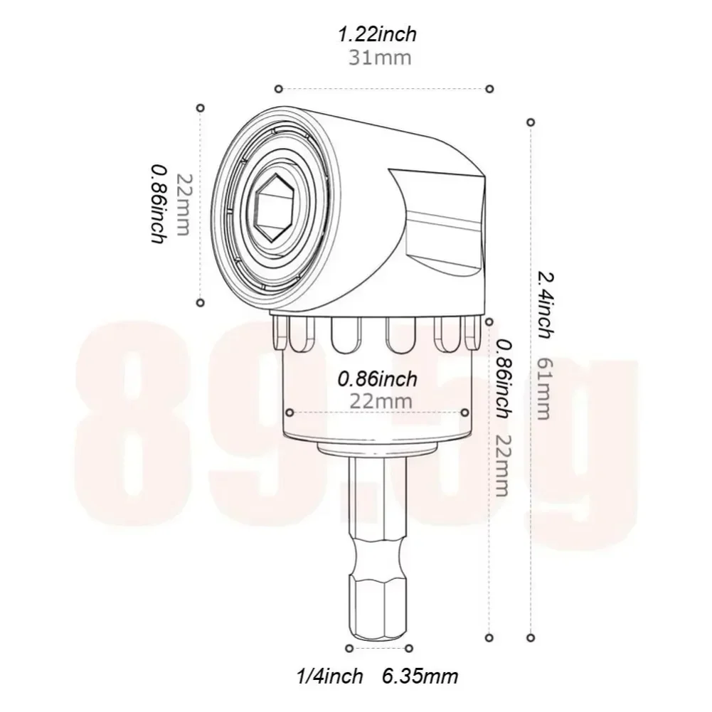 105 °   回転ドライバージョイント 1/4 ''3/8'' 1/2 ''インパクトソケットアダプターナットドライバー電気ドリルコーナーヘッド延長ツール