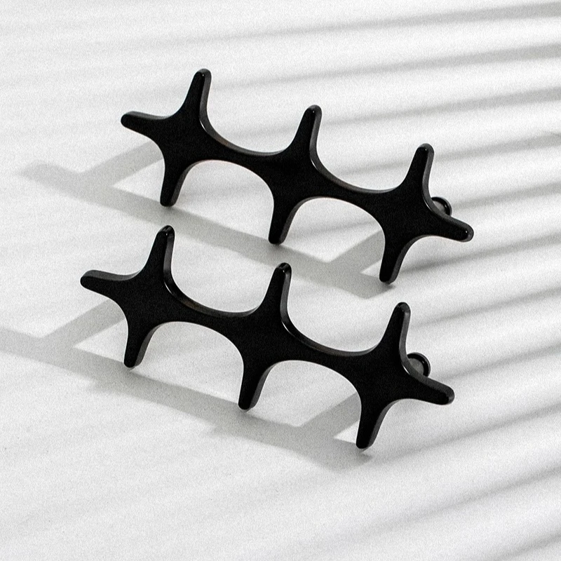 

Black Solid Brass Wardrobe Cabinet Cross Handles for Furniture Hardware Minimalist Cabinet Pulls Door Handles