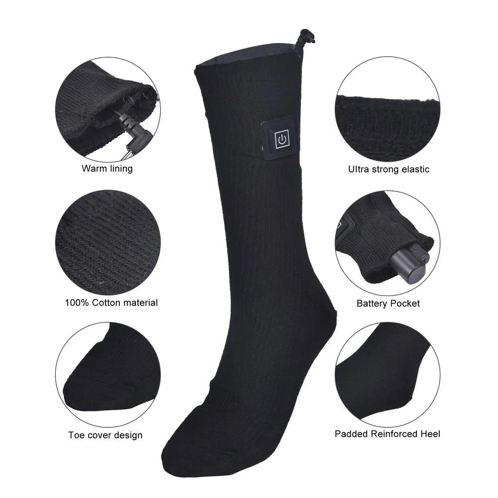 Electric Heating Socks 3 Temperature Adjustable Remote Control USB Heated Socks Winter Thermal Foot Warmer For Cycling Skiing