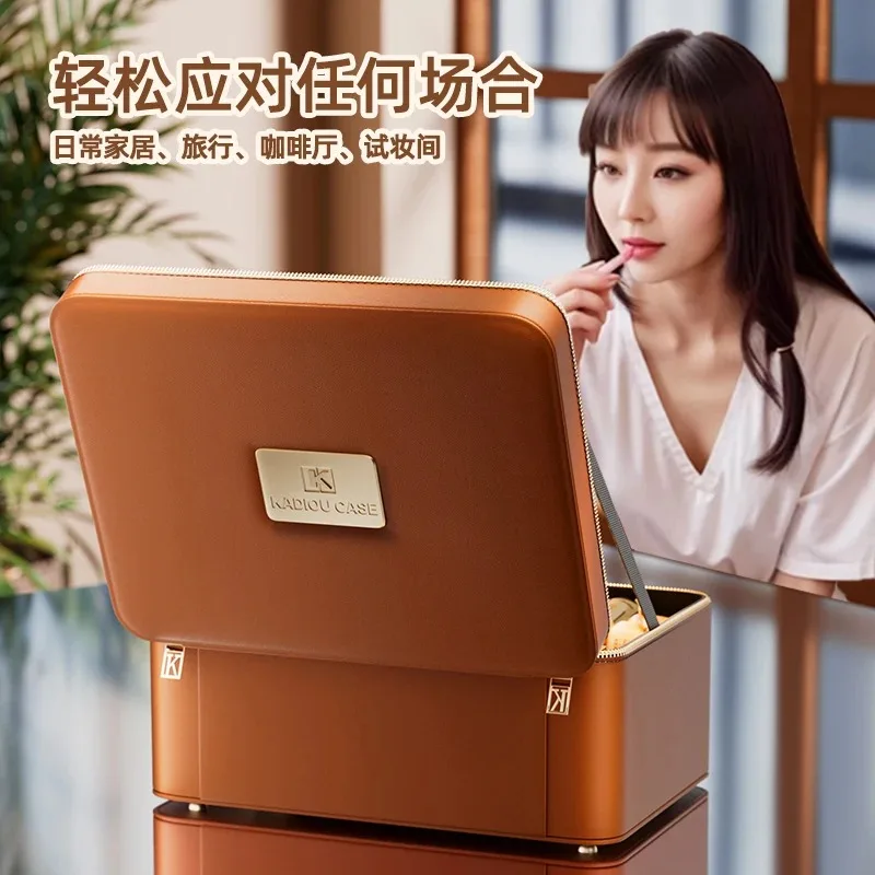 Best  LED Mirror Make Up Organizer Storage Containers Large Capacity Makeup Storage Organizer Box Home  Bag Storage Boxe