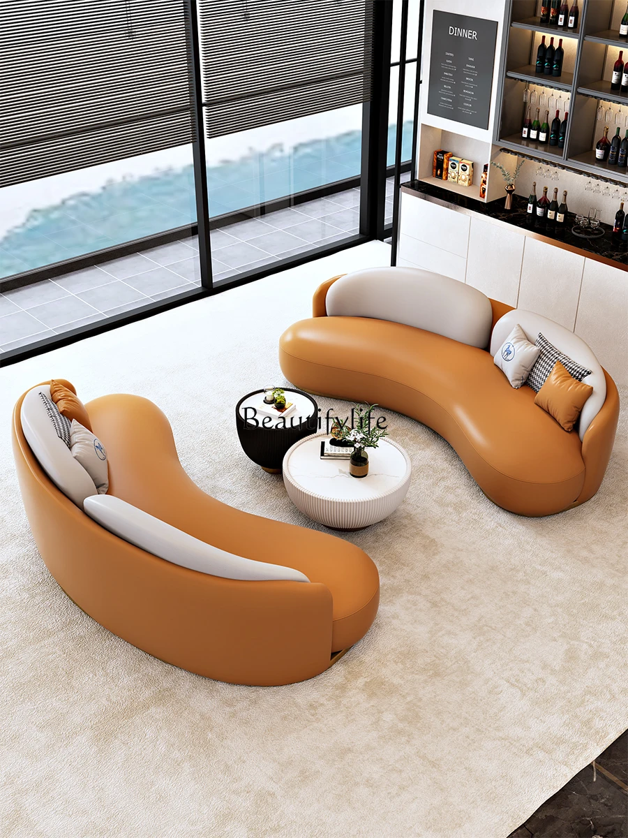 Sales Office Negotiation Couch Light Luxury Hotel Lobby Beauty Salon Rest Area Sofa