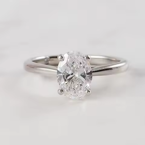 Sweetrain Oval 1-3CT Moissanite Solitaire Ring 925 Sterling Silver D Color VVS1 Lab Diamond Engagement Ring Fine Jewelry Gift